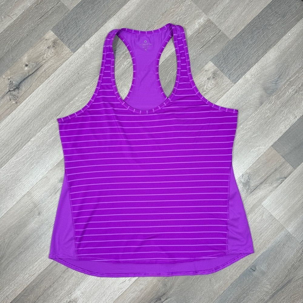 Athleta Chi Multi Stripe Racerback Tank Top Shirt Electric Purple XL - Picture 8 of 13